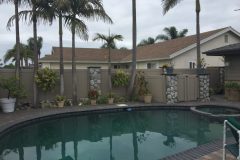 Vinyl fence near pool