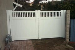 White privacy vinyl gate