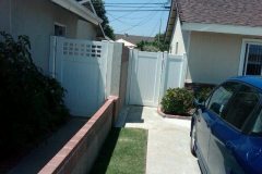 White privacy vinyl gate