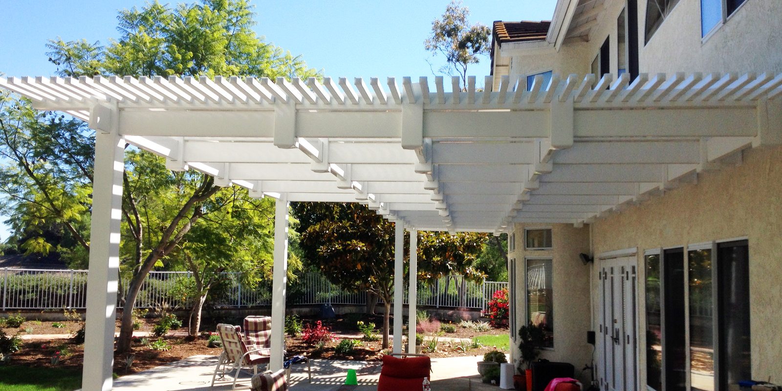 patio cover in a backyard