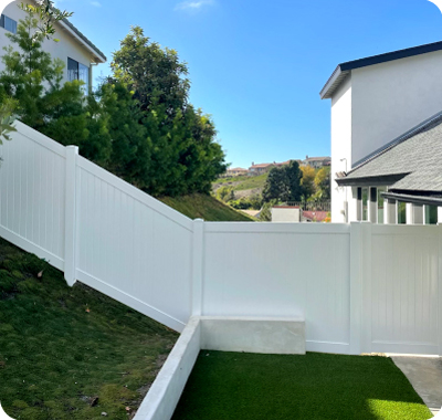 Vinyl Fence in a backyard